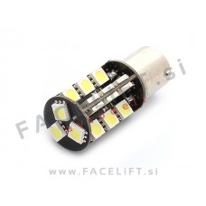LED žarnica P21W (BA15s / 1156) 27x SMD (5050) CANBUS 12V bela