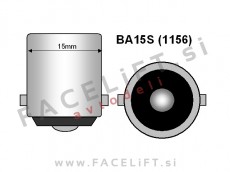 LED žarnica P21W (BA15s / 1156) 27x SMD (5050) CANBUS 12V bela