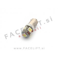 LED žarnica BA9S (H6W) 5x SMD (5050) 12V bela