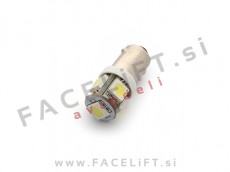 LED žarnica BA9S (H6W) 5x SMD (5050) 12V bela