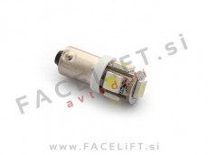 LED žarnica BA9S (H6W) 5x SMD (5050) 12V bela