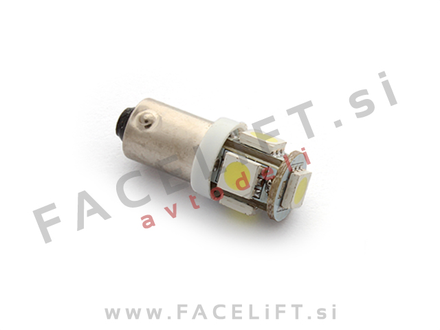 LED žarnica BA9S (H6W) 5x SMD (5050) 12V bela
