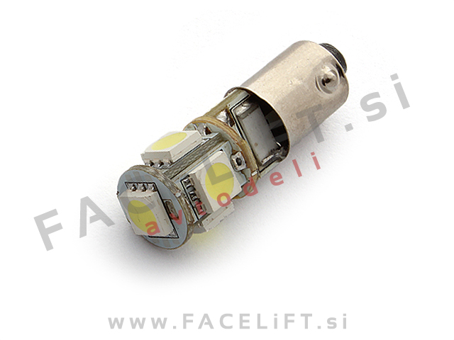 LED žarnica BA9S (H6W) 5x SMD (5050) CANBUS 12V