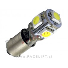 LED žarnica BAX9s (H6W) 5x SMD (5050) CANBUS 12V