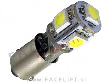 LED žarnica BAX9s (H6W) 5x SMD (5050) CANBUS 12V