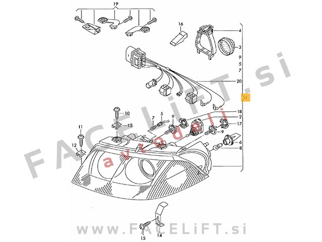 VW Passat 3BG 00-05 žaromet desni