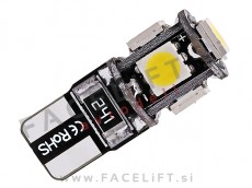 LED žarnica T10 W5W 5x SMD (5050) CANBUS 12V oranžna