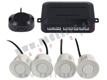 Parkirni senzorji PDC z zvočnim opozorilom 4x senzor beli 12V