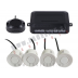 Parkirni senzorji PDC z zvočnim opozorilom 4x senzor beli 12V