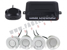Parkirni senzorji PDC z zvočnim opozorilom 4x senzor 12V srebrni Parkirni senzorji PDC z zvočnim opozorilom 4x senzor 12V srebrni