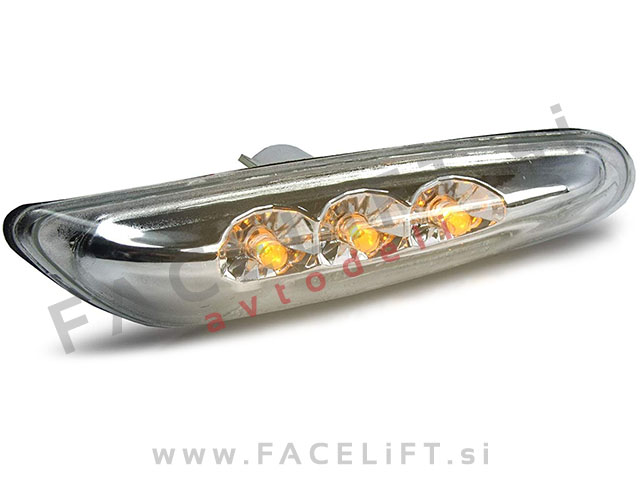 BMW 5 / E60 E61 (03-10) / bočni LED smerniki / kromirani BMW 5 / E60 E61 (03-10) / bočni LED smerniki / kromirani