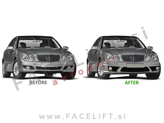 Sprednji odbijač AMG izgled PDC SRA Mercedes E S211 W211 06-09