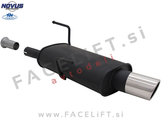 Peugeot 206 98-09 športni izpušni lonec 1x 90mm SR-Design Peugeot 206 98-09 športni izpušni lonec 1x 90mm SR-Design