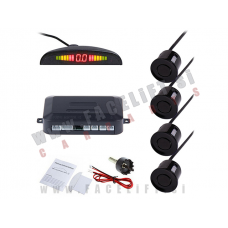 Parkirni senzorji PDC z LED prikazovalnikom / 4x senzor / črni / 12V