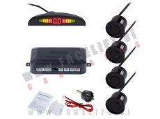 Parkirni senzorji PDC z LED prikazovalnikom / 4x senzor / črni / 12V