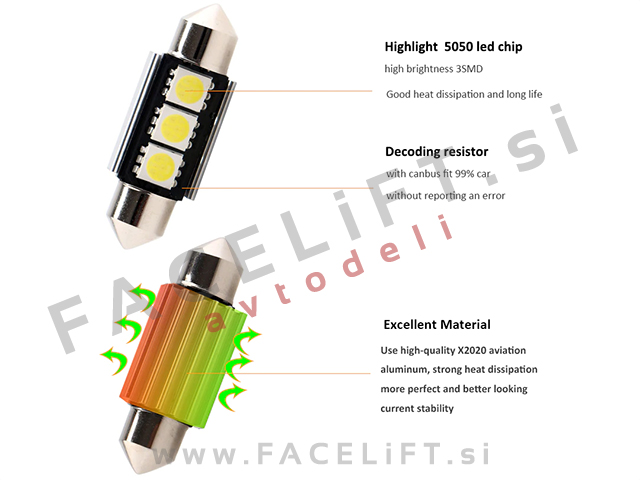 VW Passat 3C B6 05-10 LED žarnice za osvetlitev registrske tablice