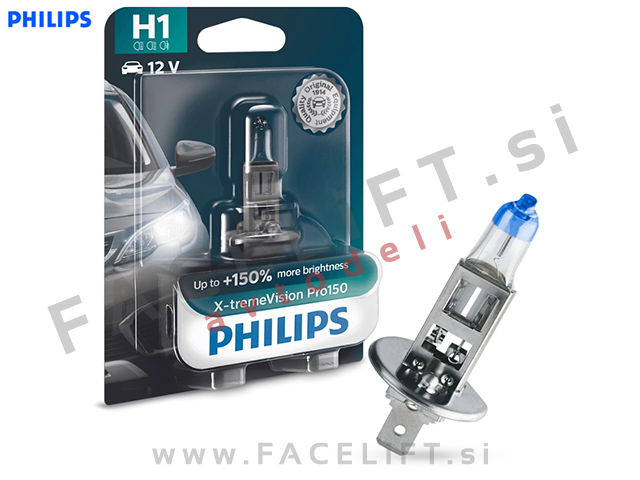 Halogenska žarnica Philips X-tremeVision Pro150 +150% H1 55W 12V