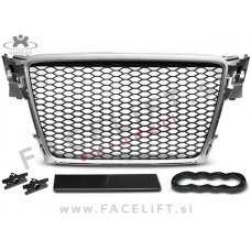 Audi A4 B8 8K 07-11 maska RS4 izgled srebrna (mat)