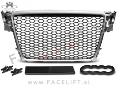 Audi A4 B8 8K 07-11 maska RS4 izgled srebrna (mat)