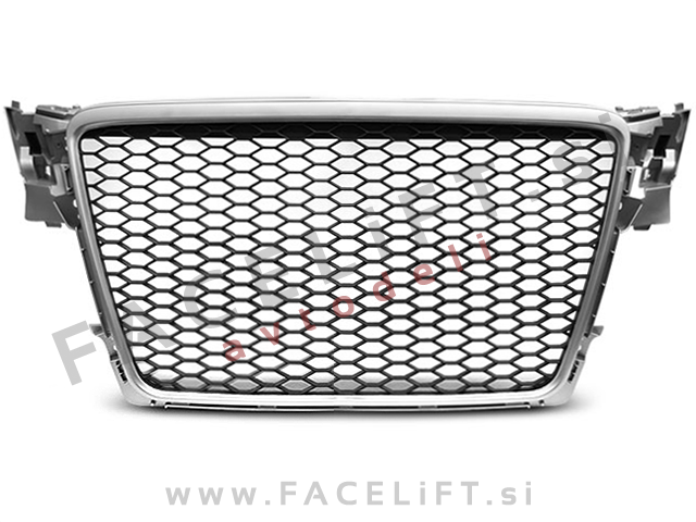 Audi A4 B8 8K 07-11 maska RS4 izgled srebrna (mat)