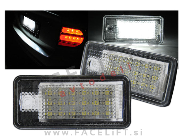 Audi A3 8P 8PA 03-12 LED osvetlitev registrske tablice z ohišjem