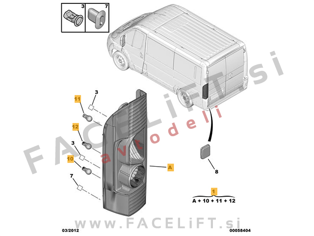 Peugeot Boxer 06-14 zadnja luč leva