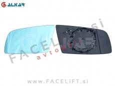 BMW 5 E60 E61 03-10 steklo bočnega ogledala ogrevano modro