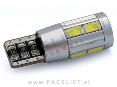 LED žarnica T10 W5W 10x SMD (5630) CANBUS 12V