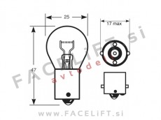 Halogenska žarnica Bosch P21W (BA15s / 1156) 21W 12V