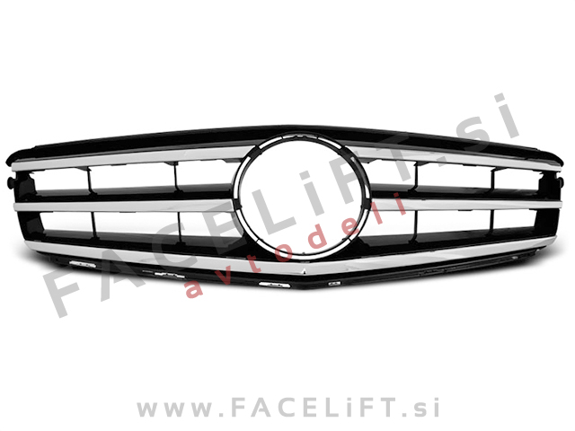 Maska črna kromirana Mercedes C C204 S204 W204 07-14