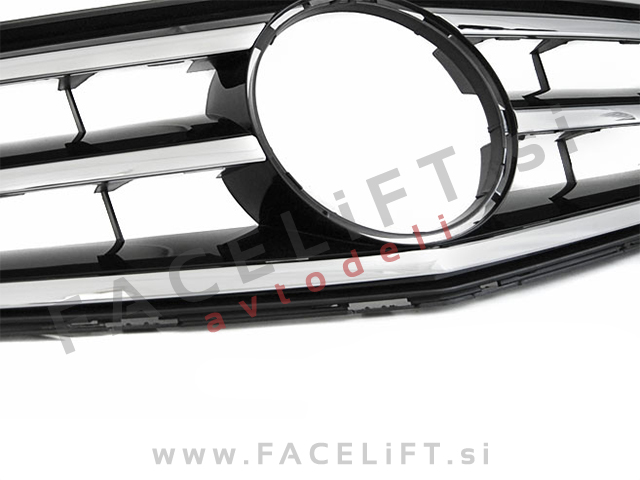 Maska črna kromirana Mercedes C C204 S204 W204 07-14