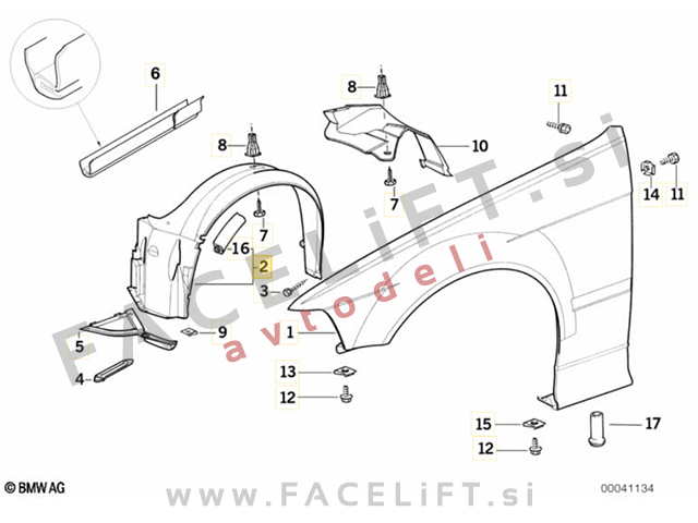 BMW 3 E36 Coupe 90-00 sprednji kolotek desni