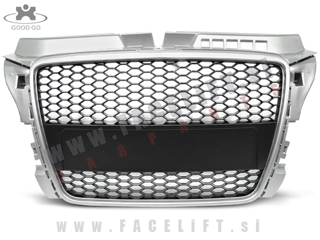 Audi A3 8P 8PA 08-12 maska RS izgled srebrna (mat)