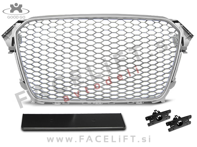 Audi A4 B8 11-15 maska RS izgled srebrna (mat)