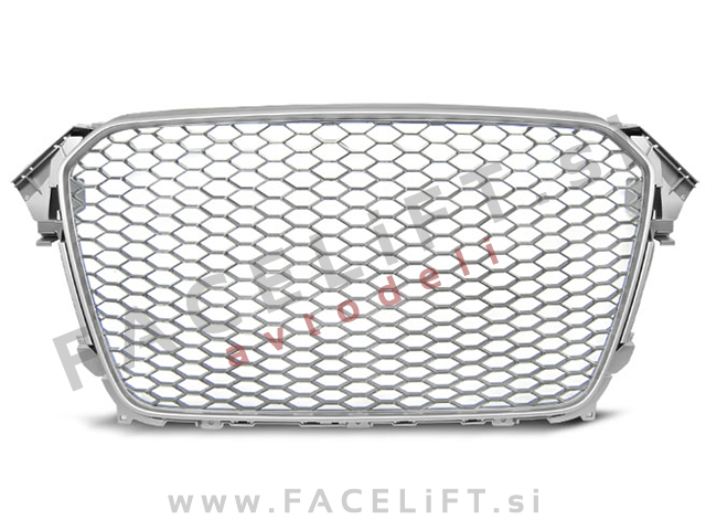 Audi A4 B8 11-15 maska RS izgled srebrna (mat)