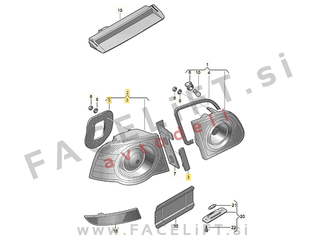 VW Passat 3C B6 Limuzina 05-10 zadnja zunanja LED luč desna
