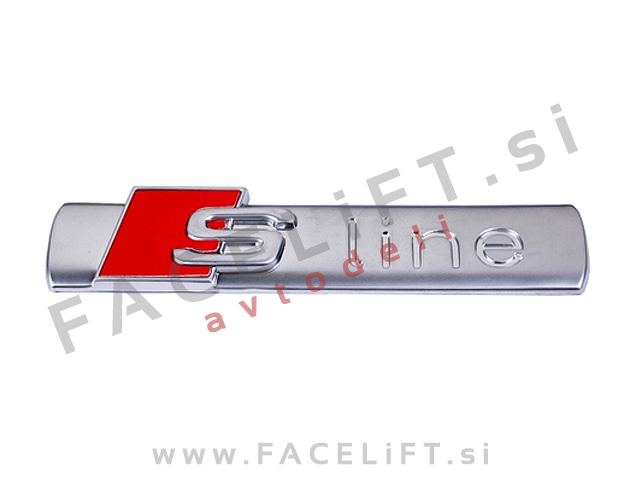 Audi S line emblem (3D nalepka) srebrna (mat)
