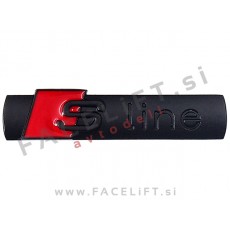 Audi S line emblem (3D nalepka) črna (mat)