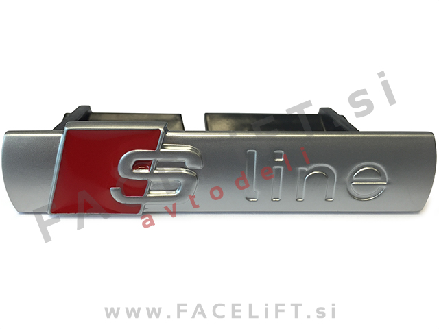 Audi S line emblem za masko srebrni (mat)