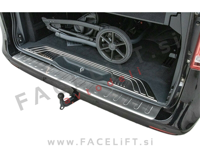 Mercedes Vito W447 14- zaščita zadnjega odbijača srebrna (mat)