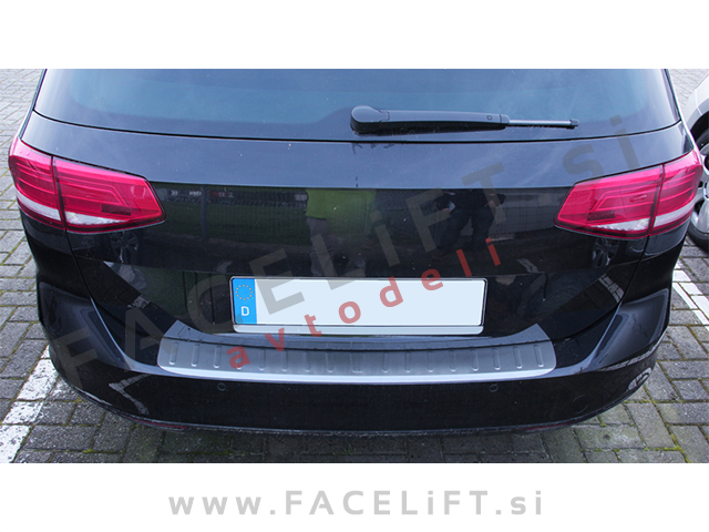 VW Passat B8 Karavan 14- zaščita zadnjega odbijača srebrna (mat)