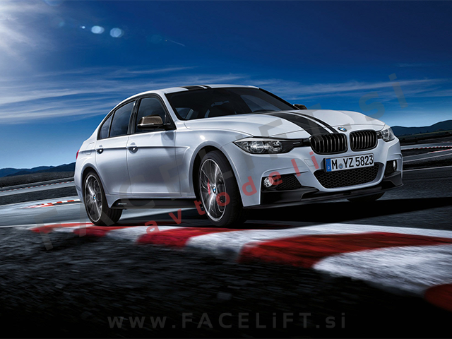 BMW 3 F30 F31 11-19 podaljšek sprednjega odbijača M-Performance črni (mat)