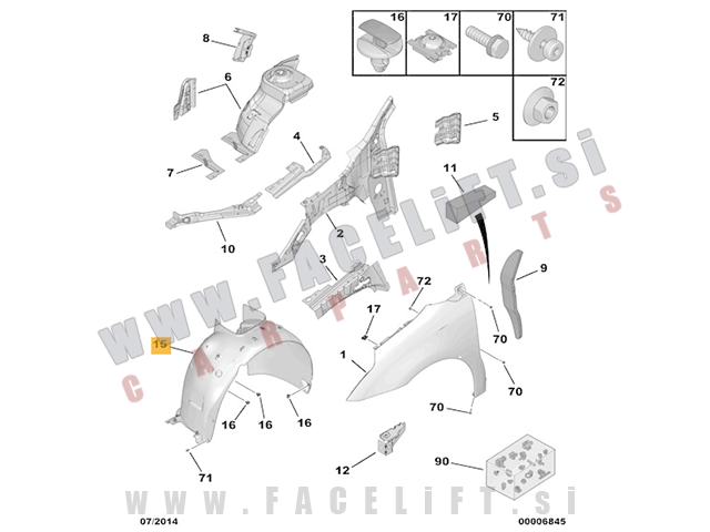 Citroen C4 04-08 sprednji kolotek levi