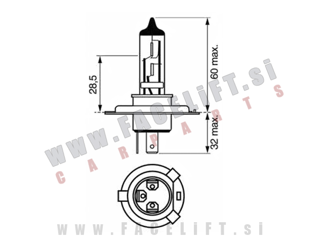 Halogenska žarnica Limastar Xenon White H4 60/55W 12V