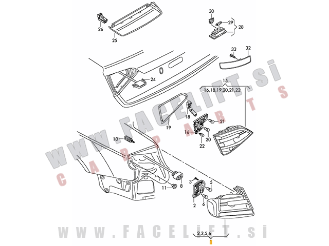 Audi A4 B8 8K Karavan 07-11 zadnja zunanja LED luč desna