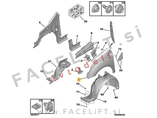 Peugeot Partner 08-18 blatnik desni
