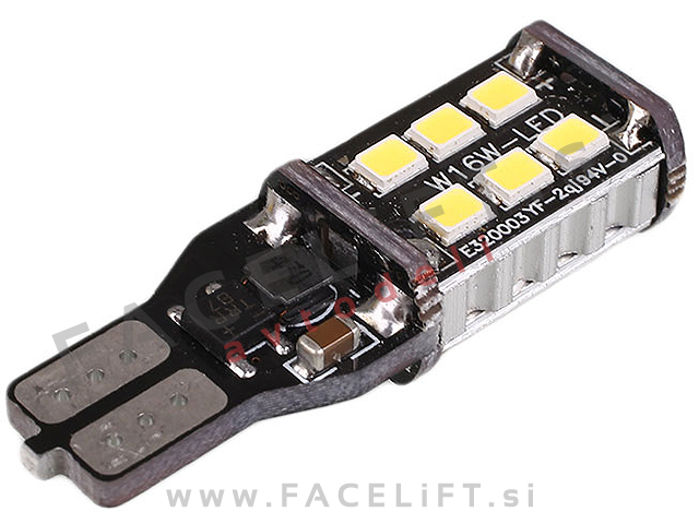 LED žarnica T15 (W16W) 15x SMD (3020) CANBUS 12V 24V