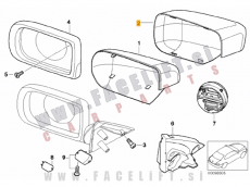 BMW 5 E39 95-03 pokrov ogledala desni BMW 5 E39 95-03 pokrov ogledala desni