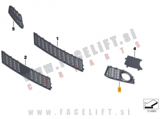 BMW 5 F10 F11 M 10-17 mreža sprednjega odbijača desna