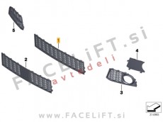 BMW 5 F10 F11 M 10-13 mreža sprednjega odbijača srednja